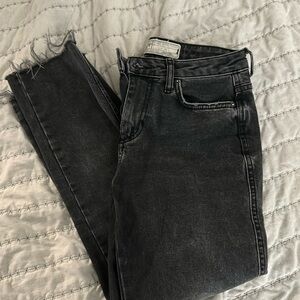 Free People Black Straight Jeans